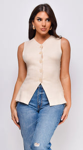 Rola Sweater Vest - Beige